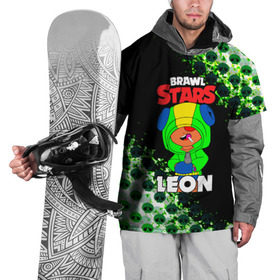 Накидка на куртку 3D с принтом BRAWL STARS - LEON. в Ухте, 100% полиэстер |  | Тематика изображения на принте: 