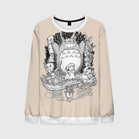 Мужской свитшот 3D с принтом  Тоторо в Ухте, 100% полиэстер с мягким внутренним слоем | круглый вырез горловины, мягкая резинка на манжетах и поясе, свободная посадка по фигуре | anime | hayao miyazaki | japanese | meme | miyazaki | piano | studio ghibli | tokyo | totoro | гибли | котобус | мой | сосед | сусуватари | тонари | тоторо | хаяо миядзаки