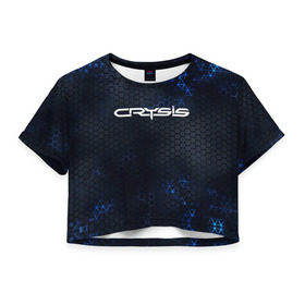 Женская футболка Cropp-top Crysis Armor: в Ухте, 100% полиэстер | круглая горловина, длина футболки до линии талии, рукава с отворотами | armor | crysis | crysis 4 | game | hex | hexagon | броня | броня crysis | гексагоны | доспехи | игра | крайзис | кризис | логотип | надпись | шутер