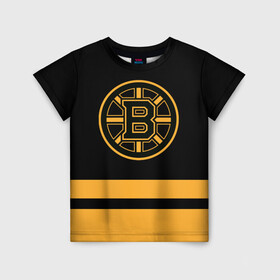 Детская футболка 3D с принтом Бостон Брюинз НХЛ в Ухте, 100% гипоаллергенный полиэфир | прямой крой, круглый вырез горловины, длина до линии бедер, чуть спущенное плечо, ткань немного тянется | Тематика изображения на принте: boston | boston bruins | bruins | hockey | nhl | usa | бостон | бостон брюинз | нхл | спорт | сша | хоккей | шайба
