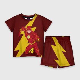 Детский костюм с шортами 3D с принтом The Flash в Ухте,  |  | dc comics | justice league | superhero | the flash | лига справедливости | флэш
