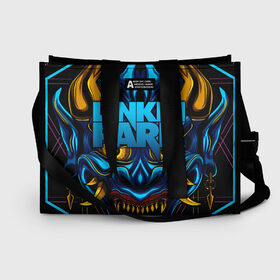 Сумка-шоппер 3D с принтом Linkin Park в Ухте, 100% полиэстер | застегивается на металлическую кнопку; внутренний карман застегивается на молнию. Стенки укреплены специальным мягким материалом, чтобы защитить содержимое от несильных ударов
 | 