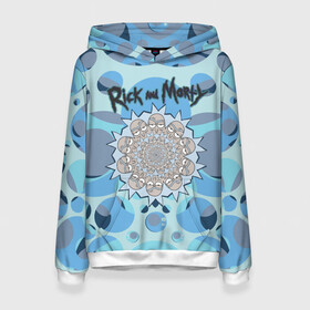 Женская толстовка 3D с принтом Rick and Morty в Ухте, 100% полиэстер  | двухслойный капюшон со шнурком для регулировки, мягкие манжеты на рукавах и по низу толстовки, спереди карман-кенгуру с мягким внутренним слоем. | kaleidoscope | rick and morty | vdpartat | рик и морти