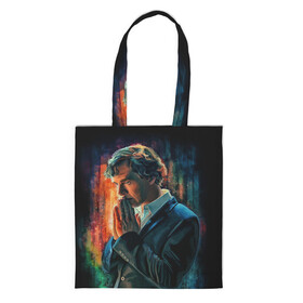 Шоппер 3D с принтом Sherlock в Ухте, 100% полиэстер | Плотность: 200 г/м2; Размер: 34×35 см; Высота лямок: 30 см | 221b | bbc | benedict cumberbatch | john watson | mark gatiss | martin freeman | sherlock holmes | steven moffat | бейкер | джон ватсон | мориарти | стрит | шерлок