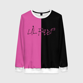 Женский свитшот 3D с принтом LIL PEEP в Ухте, 100% полиэстер с мягким внутренним слоем | круглый вырез горловины, мягкая резинка на манжетах и поясе, свободная посадка по фигуре | lil peep | lil prince | pink | зарубежная музыка | лил пип | маленький принц