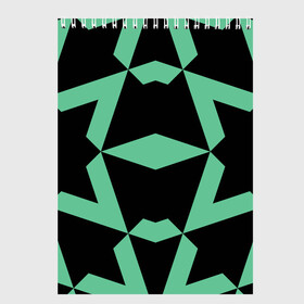 Скетчбук с принтом Abstract zigzag pattern в Ухте, 100% бумага
 | 48 листов, плотность листов — 100 г/м2, плотность картонной обложки — 250 г/м2. Листы скреплены сверху удобной пружинной спиралью | abstract | background | illusion | patter | абстракт | геометрия | зеленый | зигзаг | иллюзия | паттерн | простой | ромб | фигуры | фон | черный