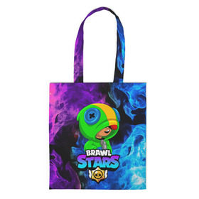 Сумка 3D повседневная с принтом BRAWL STARS LEON в Ухте, 100% полиэстер | Плотность: 200 г/м2; Размер: 34×35 см; Высота лямок: 30 см | brawl stars | bull | colt | crow | leon | leon shark | shark | stars | акула | берли | ворон | динамайк | кольт | леон | леон акула | нита | спайк | шелли | эль примо