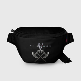 Поясная сумка 3D с принтом Vikings в Ухте, 100% полиэстер | плотная ткань, ремень с регулируемой длиной, внутри несколько карманов для мелочей, основное отделение и карман с обратной стороны сумки застегиваются на молнию | mgm television | vikings | викинги | майкл хёрст | скандинавия