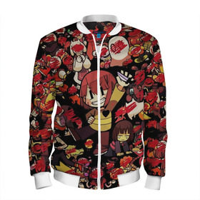 Мужской бомбер 3D с принтом UNDERTALE CHARA в Ухте, 100% полиэстер | застегивается на молнию, по бокам два кармана без застежек, по низу бомбера и на воротнике - эластичная резинка | sans | undertale | андертале | андертейл | игра | подземная история | подземная сказка | санс | ундертале | фриск | чара