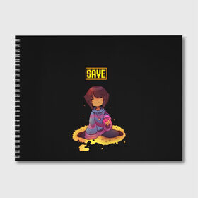 Альбом для рисования с принтом UNDERTALE FRISK в Ухте, 100% бумага
 | матовая бумага, плотность 200 мг. | chara | frisk | sans | undertale | андертале | андертейл | игра | подземная история | подземная сказка | санс | ундертале | фриск | чара