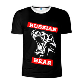 Мужская футболка 3D спортивная с принтом RUSSIAN BEAR - WILD POWER в Ухте, 100% полиэстер с улучшенными характеристиками | приталенный силуэт, круглая горловина, широкие плечи, сужается к линии бедра | powerlifting | weight lifting | wild power | армрестлинг | пауэрлифтинг | россия | русский медведь | сила | спорт | тяжелая атлетика