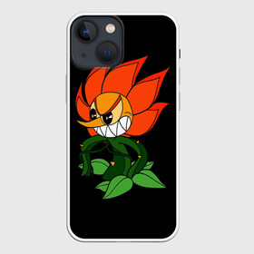 Чехол для iPhone 13 mini с принтом Cuphead   Кэгни Гвоздика в Ухте,  |  | Тематика изображения на принте: cuphead | босс | гвоздика | кэгни | цветок