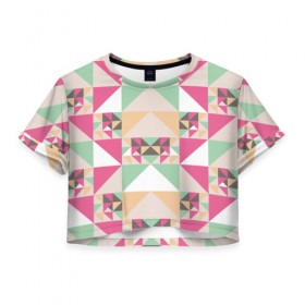 Женская футболка Cropp-top Геометрическая иллюзия: в Ухте, 100% полиэстер | круглая горловина, длина футболки до линии талии, рукава с отворотами |