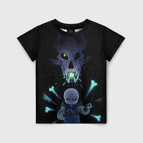 Детская футболка 3D с принтом UNDERTALE в Ухте, 100% гипоаллергенный полиэфир | прямой крой, круглый вырез горловины, длина до линии бедер, чуть спущенное плечо, ткань немного тянется | chara | frisk | sans | undertale | андертале | андертейл | игра | подземная сказка | санс | ундертале | фриск | чара