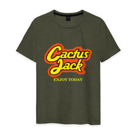 Мужская футболка хлопок с принтом Cactus Jack в Ухте, 100% хлопок | прямой крой, круглый вырез горловины, длина до линии бедер, слегка спущенное плечо. | Тематика изображения на принте: reeses puffs | travis scott | джэк | кактус | трэвис скотт