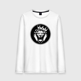 Мужской лонгслив хлопок с принтом Король Лев в Ухте, 100% хлопок |  | Тематика изображения на принте: голова животного | король лев | корона | лев | рисунок