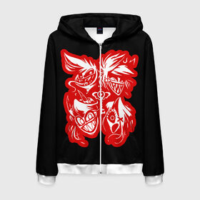 Мужская толстовка 3D на молнии с принтом Отель Хазбин в Ухте, 100% полиэстер | длина до линии бедра, манжеты и пояс оформлены мягкой тканевой резинкой, двухслойный капюшон со шнурком для регулировки, спереди молния, по бокам два кармана | haz | hazbin | hotel | мультфильм | отель | хазбин