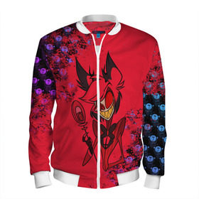 Мужской бомбер 3D с принтом Hazbin Hotel Alastor в Ухте, 100% полиэстер | застегивается на молнию, по бокам два кармана без застежек, по низу бомбера и на воротнике - эластичная резинка | hazbin hotel | ад | ада | аластор | демоны | мультфильм | отель | отель хазбин | рай | сериал | чарли