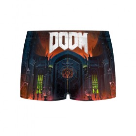 Мужские трусы 3D с принтом DOOM - Hellgate в Ухте, 50% хлопок, 50% полиэстер | классическая посадка, на поясе мягкая тканевая резинка | doom | eternal | game | gate | hell | horror | ад | врата | дум | игра | персонаж | хоррор | шутер