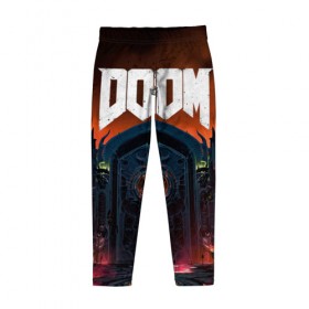 Детские леггинсы 3D с принтом DOOM - Hellgate в Ухте, полиэстер 85%, спандекс 15% | эластичный пояс, зауженный крой | doom | eternal | game | gate | hell | horror | ад | врата | дум | игра | персонаж | хоррор | шутер