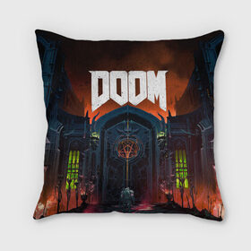 Подушка 3D с принтом DOOM - Hellgate в Ухте, наволочка – 100% полиэстер, наполнитель – холлофайбер (легкий наполнитель, не вызывает аллергию). | состоит из подушки и наволочки. Наволочка на молнии, легко снимается для стирки | doom | eternal | game | gate | hell | horror | ад | врата | дум | игра | персонаж | хоррор | шутер
