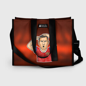 Сумка-шоппер 3D с принтом Дзюба Russia edition в Ухте, 100% полиэстер | застегивается на металлическую кнопку; внутренний карман застегивается на молнию. Стенки укреплены специальным мягким материалом, чтобы защитить содержимое от несильных ударов
 | champions league | euro | russia | zenit | дзюба | евро | зенит | лига чемпионов