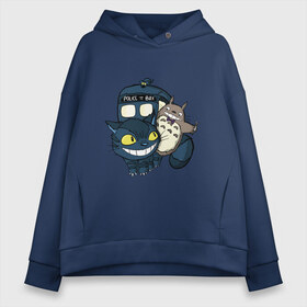 Женское худи Oversize хлопок Tardis Totoro