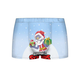 Мужские трусы 3D с принтом Brawl Stars. Christmas Barley в Ухте, 50% хлопок, 50% полиэстер | классическая посадка, на поясе мягкая тканевая резинка | bo | brawl | brock | bull | colt | dynamike | elprimo | jessie | leon | moba | nita | shelly | stars | бо | брок | булл | джесси | динамайк | кольт | леон | нита | шелли | эльпримо