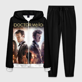 Мужской костюм 3D с принтом Доктор Кто в Ухте, 100% полиэстер | Манжеты и пояс оформлены тканевой резинкой, двухслойный капюшон со шнурком для регулировки, карманы спереди | doctor who | time lord | доктор | доктор кто | повелитель времени