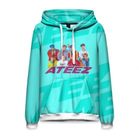 Мужская толстовка 3D с принтом Ateez в Ухте, 100% полиэстер | двухслойный капюшон со шнурком для регулировки, мягкие манжеты на рукавах и по низу толстовки, спереди карман-кенгуру с мягким внутренним слоем. | ateez | atiny | destiny | k pop | kpop | kq fellaz | атеез | атез | атэз | ёсан | к поп | кпоп | минки | сан | сонхва | тин поп | уён | хонджун | чонхо | эйтиз | эйтини | юнхо
