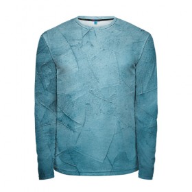Мужской лонгслив 3D с принтом Оттенки синего в Ухте, 100% полиэстер | длинные рукава, круглый вырез горловины, полуприлегающий силуэт | камень | краска | краски | синий | стена | текстура | фон | штукатурка