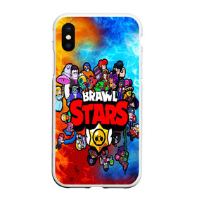 Чехол для iPhone XS Max матовый BrawlStars All heroes: в Ухте, Силикон | Область печати: задняя сторона чехла, без боковых панелей | brawlstars | leon | битваогней | бравлстарc | игра | игры | леон | мультик