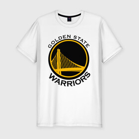 Мужская футболка хлопок Slim с принтом GOLDEN STATE WARRIORS в Ухте, 92% хлопок, 8% лайкра | приталенный силуэт, круглый вырез ворота, длина до линии бедра, короткий рукав | golden state | golden state warriors | gsw | nba | usa | америка | голден стэйт уорриорз | гсв | нба | сша
