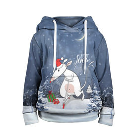 Детская толстовка 3D с принтом Крыса на самокате 2020 в Ухте, 100% полиэстер | двухслойный капюшон со шнурком для регулировки, мягкие манжеты на рукавах и по низу толстовки, спереди карман-кенгуру с мягким внутренним слоем | Тематика изображения на принте: 2020 | mouse | rat | годкрысы | годмыши | зима | зимняя | крыса | мороз | мышка | мышь | новогодняя | новый год | новый год 2020 | рождество | симолгода | снег | холод