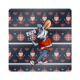 Магнит виниловый Квадрат с принтом Год крысы 2020 в Ухте, полимерный материал с магнитным слоем | размер 9*9 см, закругленные углы | Тематика изображения на принте: 2020 | mouse | rat | годкрысы | годмыши | зима | зимняя | крыса | мороз | мышка | мышь | новогодняя | новый год | новый год 2020 | рождество | симолгода | снег | холод