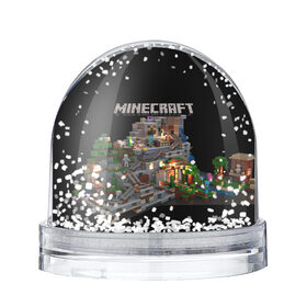 Снежный шар с принтом MINECRAFT в Ухте, Пластик | Изображение внутри шара печатается на глянцевой фотобумаге с двух сторон | game | minecraft | блоки | игра | квадраты | компьютерная игра | крипер | майнкрафт
