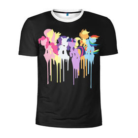 Мужская футболка 3D спортивная с принтом My little pony в Ухте, 100% полиэстер с улучшенными характеристиками | приталенный силуэт, круглая горловина, широкие плечи, сужается к линии бедра | applejack | little | magic | mlp | my | pinkie pie | pony | rainbow dash | rarity | twilight | дракон | дружба | единорог | искорка | пони | селестия | спайк | сумеречная | это чудо