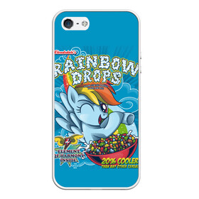 Чехол для iPhone 5/5S матовый с принтом Rainbow brops в Ухте, Силикон | Область печати: задняя сторона чехла, без боковых панелей | applejack | little | magic | mlp | my | pinkie pie | pony | rainbow dash | rarity | twilight | дракон | дружба | единорог | искорка | пони | селестия | спайк | сумеречная | это чудо