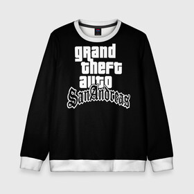 Детский свитшот 3D с принтом GTA San Andreas в Ухте, 100% полиэстер | свободная посадка, прямой крой, мягкая тканевая резинка на рукавах и понизу свитшота | gta | sa | sanandreas | футболка | чёрный