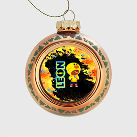 Стеклянный ёлочный шар Brawl Stars (leon sally): в Ухте, Стекло | Диаметр: 80 мм | brawl | leon | moba | sally | stars | supercell | игра