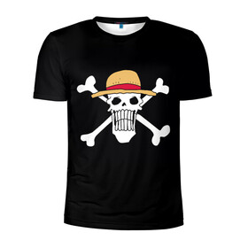 Мужская футболка 3D спортивная с принтом вытянутый череп One Piece в Ухте, 100% полиэстер с улучшенными характеристиками | приталенный силуэт, круглая горловина, широкие плечи, сужается к линии бедра | Тематика изображения на принте: lucy | luffy monkey | mugiwara | one piece | straw hat | большой куш | ван пис | луффи | одним куском