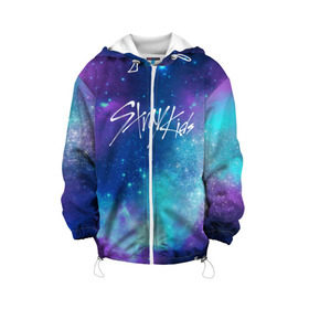 Детская куртка 3D с принтом STRAY KIDS в Ухте, 100% полиэстер | застежка — молния, подол и капюшон оформлены резинкой с фиксаторами, по бокам — два кармана без застежек, один потайной карман на груди, плотность верхнего слоя — 90 г/м2; плотность флисового подклада — 260 г/м2 | skz | stray kids | бан чан | ли ноу | скз | стрей кидс | сынмин | уджин | феликс | хан | хёджин | чанбин