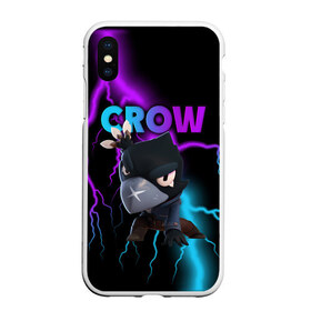Чехол для iPhone XS Max матовый Brawl Stars CROW: в Ухте, Силикон | Область печати: задняя сторона чехла, без боковых панелей | 8 bit | 8 бит | brawl | brawl stars | crow | leon | stars | бравл | бравл старс | браво старс | игра | компьютерная | кров | леон | онлайн | старс