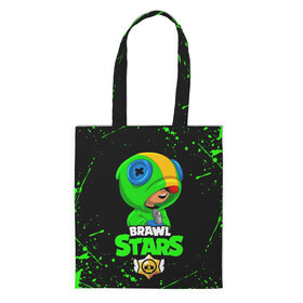 Сумка 3D повседневная с принтом BRAWL STARS LEON в Ухте, 100% полиэстер | Плотность: 200 г/м2; Размер: 34×35 см; Высота лямок: 30 см | brawl stars | bull | colt | crow | leon | leon shark | shark | stars | акула | берли | ворон | динамайк | кольт | леон | леон акула | нита | спайк | шелли | эль примо