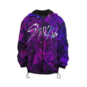 Детская куртка 3D с принтом Stray Kids в Ухте, 100% полиэстер | застежка — молния, подол и капюшон оформлены резинкой с фиксаторами, по бокам — два кармана без застежек, один потайной карман на груди, плотность верхнего слоя — 90 г/м2; плотность флисового подклада — 260 г/м2 | k pop | stray kids | стрей кидс | стрэй кидс