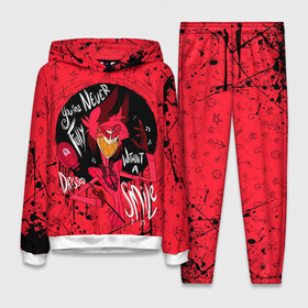 Женский костюм 3D (с толстовкой) с принтом ОТЕЛЬ ХАЗБИН АЛАСТОР в Ухте,  |  | alastor | charlie | hazbin | hazbin hotel | hell | sinner | ад | аластор | грешник | отель хазбин | хазбин | чарли