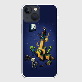 Чехол для iPhone 13 mini с принтом MINECRAFT в Ухте,  |  | game | minecraft | блоки | игра | квадраты | компьютерная игра | крипер | майнкрафт