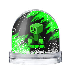 Снежный шар с принтом MINECRAFT CREEPER в Ухте, Пластик | Изображение внутри шара печатается на глянцевой фотобумаге с двух сторон | game | minecraft | блоки | игра | квадраты | компьютерная игра | крипер | майнкрафт