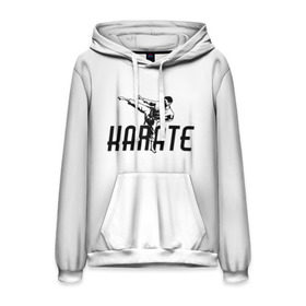 Мужская толстовка 3D с принтом KARATE в Ухте, 100% полиэстер | двухслойный капюшон со шнурком для регулировки, мягкие манжеты на рукавах и по низу толстовки, спереди карман-кенгуру с мягким внутренним слоем. | sport | единоборство | каратэ | кимоно | лого | спорт | удар | человек