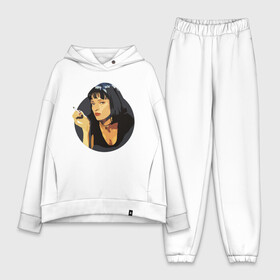 Женский костюм хлопок Oversize с принтом Mia Pulp Fiction в Ухте,  |  | Тематика изображения на принте: mia | pulp | pulp fiction | quentin tarantino | tarantino | квентин тарантино | кино | криминальное чтиво | тарантино | тарентино | торентино | торрентино | фильм | чтиво